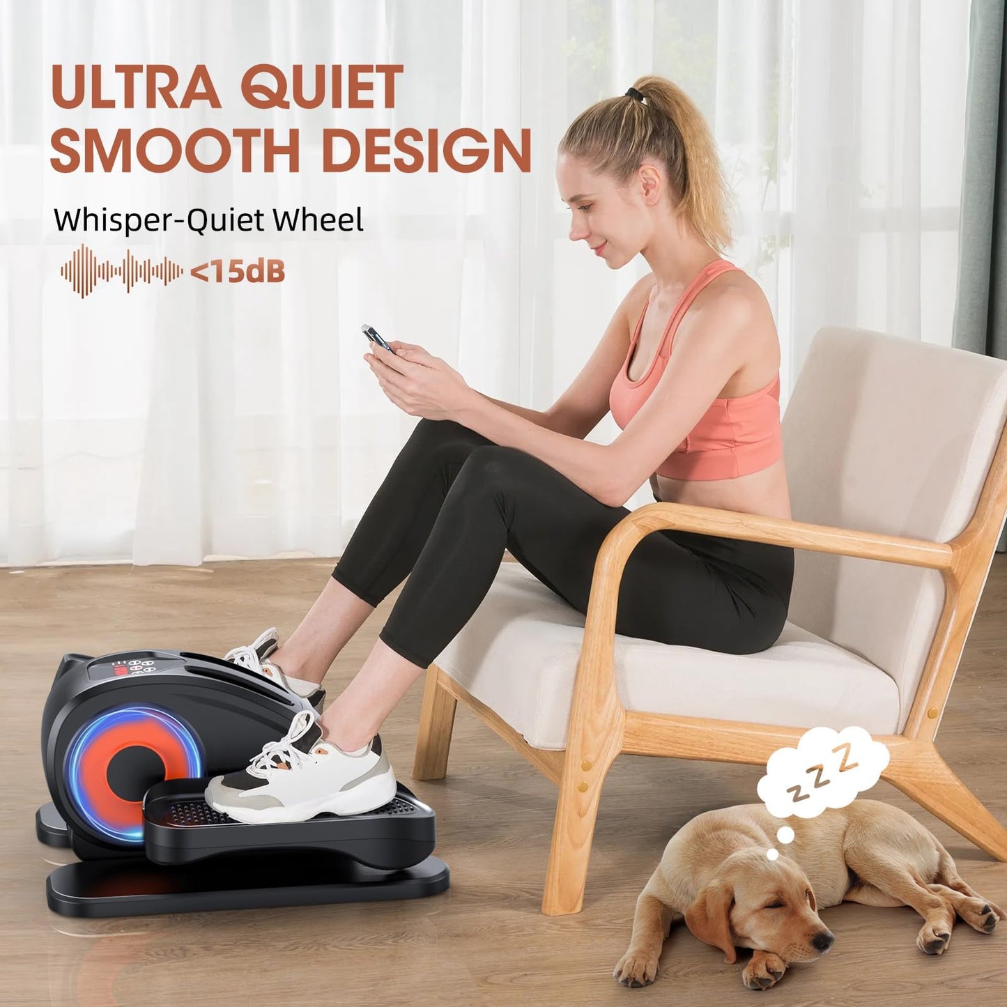 GUGTTR Under Desk Elliptical, Electric Seated Pedal Exerciser for Seniors with 12 Adjustable, Quiet & Compact Mini Ellipse Leg Exerciser with Display Monitor & Remote Control