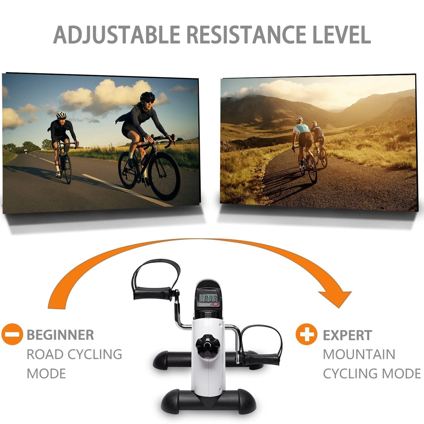 TODO Mini Exercise Bike Pedal Exerciser Foot Peddler Portable Therapy Bicycle with Digital Monitor