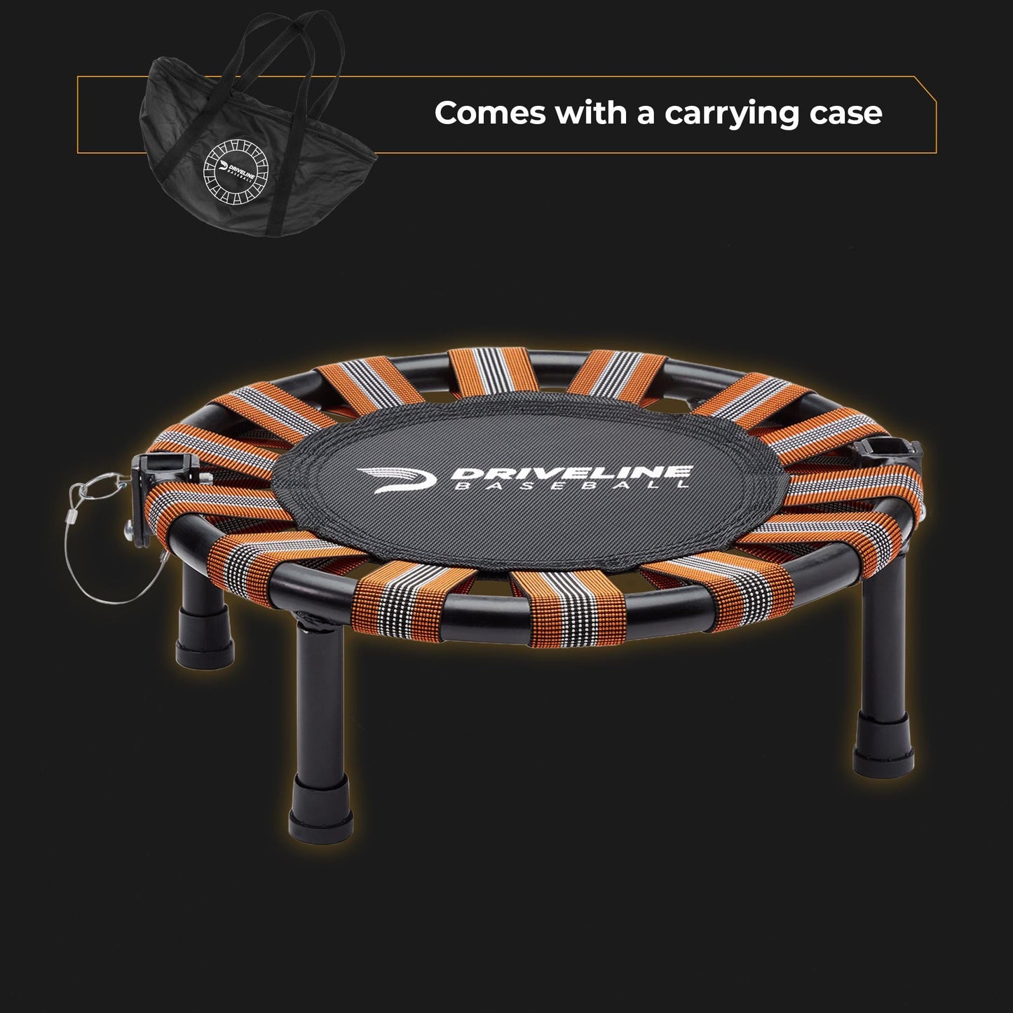 Driveline Baseball Recovery Mini Trampoline - 18" Portable Folding Trampoline with Carrying Case - Perfect for Shoulder Recovery