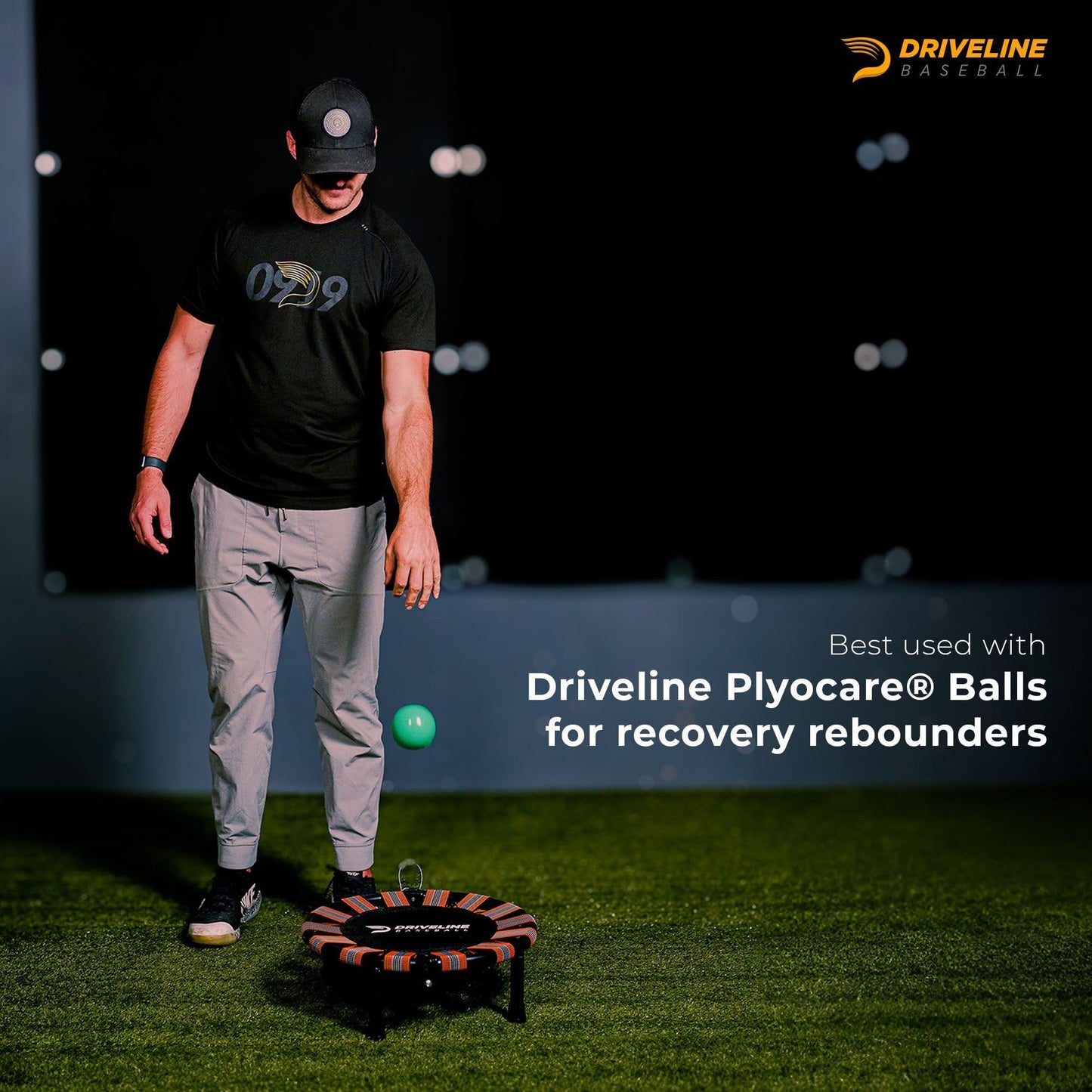 Driveline Baseball Recovery Mini Trampoline - 18" Portable Folding Trampoline with Carrying Case - Perfect for Shoulder Recovery