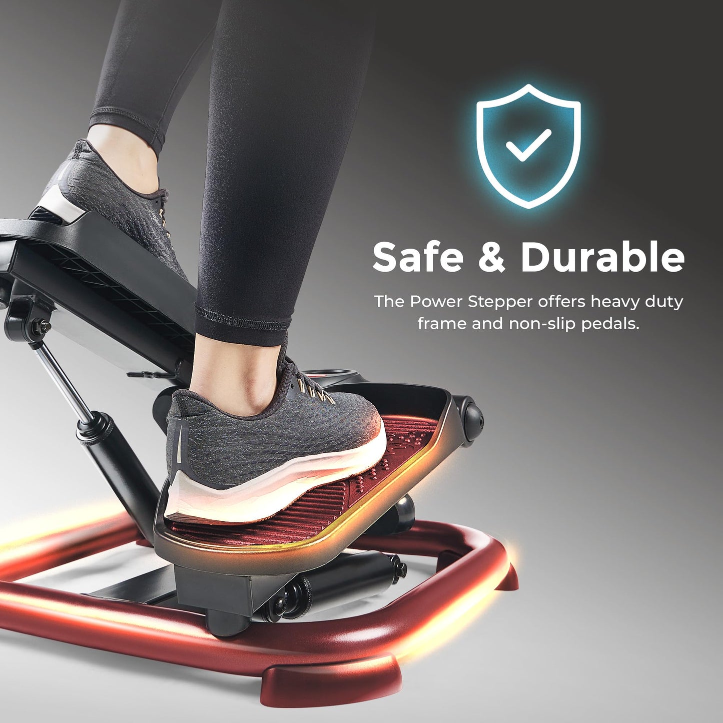 Sunny Health & Fitness 2-in-1 Premium Power Stepper with Resistance Bands, Low-Impact Cardio, Space-Saving, Height-Adjustable, 330 LB Max and SunnyFit® App Enhanced Bluetooth Connectivity SF-S021054